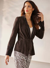 Lederjacke braun 40 HEINE Damen Veloursleder Blazer Schalkragen UVP 259 € -.1260