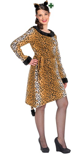 Leoparden kostüm damen kleid - leoparden,