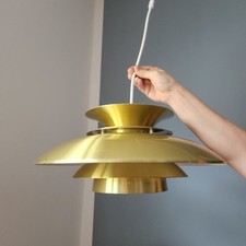 Belux Hängelampe Aida 1040 Gold Dänisches Design 70er Jahre