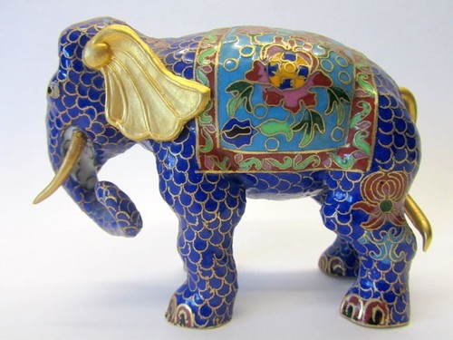 China cloisonné tier figur - china,