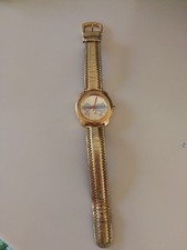 Armbanduhr United Colors of Benetton by Bulova - gold - Lederarmband - Weltkarte