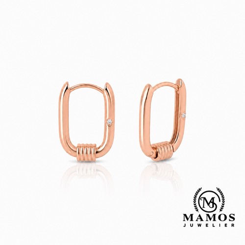 18k roségold creolen mit - roségold,