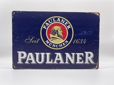 Blechschild Paulaner 20x30cm Nostalgie Retro Reklame Vintage Deko Bier Geschenk