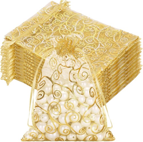 50x organzasäckchen gold - 50x,
