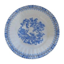 Kuchenteller von Tuppack/ Tiefenfurt, china blau, Goldrand