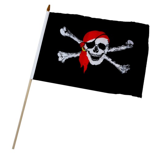 Piratenflagge mit stab - piratenflagge,