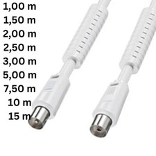 Antennenkabel HDTV + Ferrite 4K Koaxialkabel UHD Koax Stecker Buchse 1m bis 15m