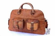 Neue braune Leder Reise Gym Gepäck handgefertigte Sporttasche für Herren
