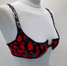 COQUETTE DARQUE BH Skull Demi Cup Bra rot schwarz Totenkopf Lack