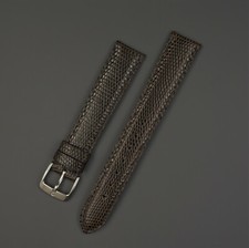 Neu KAUFMANN Handmade Uhrband watch strap Eidechse Lizard braun 16mm 16/14
