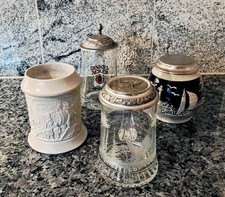 4 Bierkrüge Glaskrug Keramik