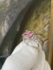 Echtsilber Ring mit pinkem Stein - Damen Gr. 58 - 925 Sterling Silber