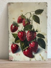 Wandbild Metall * Erdbeeren