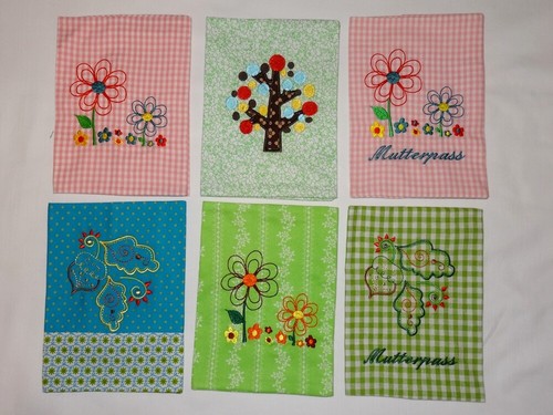 Mutterpass blume baum - blume, bestickt
