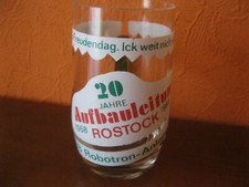 VEB Robotron Anlagenbau Aufbauleitung Rostock 1988 Bierglas DDR Ostalgie
