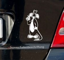 Autoaufkleber Kater Sylvester Aufkleber 20cm weiß glanz ML Sticker S033 