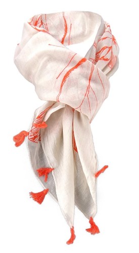 Halstuch orange beige mit - in,