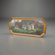 antiker Gold - Holz - Stuck Prunkrahmen mit Kinderreigen, Spiegel - Rahmen 1920 