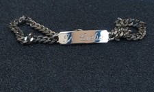 925er Silber Panzer-Armband mit Gravurplatte "In Liebe" - 10,9 gr.