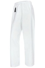 BAY Basic Hose schwarz weiß 100 % Baumwolle Gummibund Taekwondo Karate Jiu Jitsu