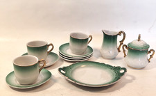 Puppengeschirr Puppenmutti Kinder Geschirr Kaffeekränzchen Porzellan grün Teller