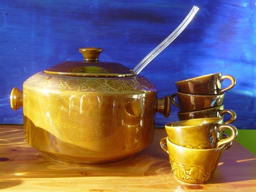Vintage bowle set weinranken - set,