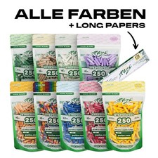 PURIZE Xtra Slim Size-Aktivkohlefilter-Ø6mm-250 stk. pro Beutel+1x Longpapes