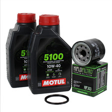 Ölwechselset Ölfilter Hiflo Motul 5100 10w40 Motoröl für Kawasaki Ninja 400 650