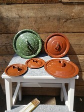 5x alte Emaille Kochtopf