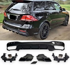 Diffusor + Auspuffblenden 2x2 (SCHWARZ) für Mercedes W166 GLE-KLASSE