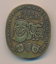 Plakette LWK-Narrentreffen Schmiechataler 1988 Albstadt-Tailfingen Fasnet