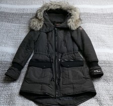 Damen Winter Jacke Parka mit Kapuze Kunstpelz Khujo Dunkelgrün Khaki Gr.S