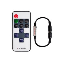 LED Dimmer Funk 5V/12V/24V mit Fernbedienung 11 Tasten 5,5x2,1mm Buchse, schwarz