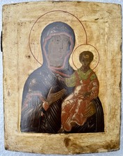 Original alte russische Ikone „Gottesmutter von Smolensk“, 18Jh, 31,0 x 25,0 cm