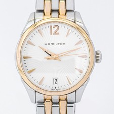 30 mm ø - Hamilton Jazzmaster Lady Quartz Damenuhr Stahl/Gold Datum H422210
