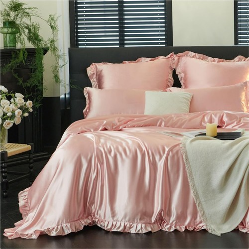 Bettwäsche satin 220x240 rosa - satin,