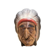Indianer HÄUPTLING  HOLZFIGUR
