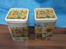 Teedosen Blech Vorratsgefäß Dose Sonnenblumen