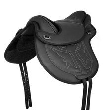 Baumloser Wanderreit Sattel "TRISHUL" aus Nubuckleder Schwarz