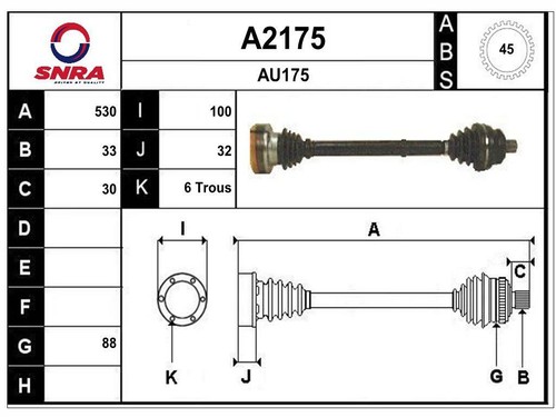 Antriebswelle audi 8 s - 80,