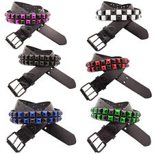 Neu Nietengürtel Pyramiden Nieten Gürtel Zweireihig Bunt Farbauswahl 5007