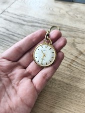 Vintage Anker Taschenuhr Gold-farb 17 Jewels mit Knopfloch-Kette – mechanisch