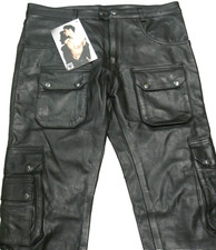 W34  BOCKLE Lederjeans UTILITY 8-Cargo-Pockets ECHT-Leder Cargo Lederhose TOP