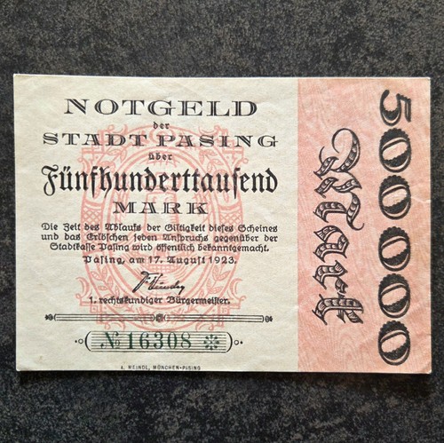 Notgeld pasing 1923 500 - notgeld,