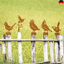 5 Stück Rost Vogel Gartendeko