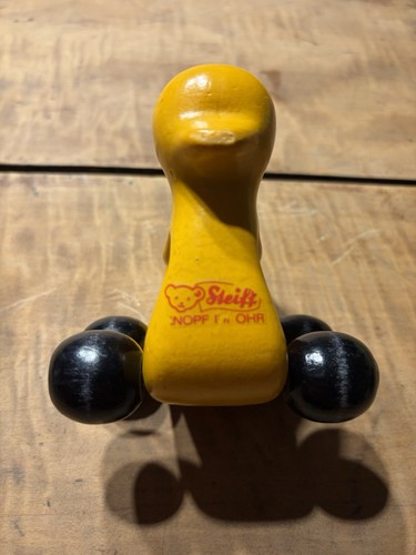 Steiff holz ente mit rollen - ente,