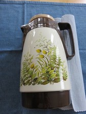 Alte Thermoskanne Rotpunkt Dr. Zimmermann mit Blätter- und Gräserdekor neuwertig