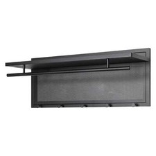 Wandgarderobe schwarz Metall pulverbeschichtet 5 Haken modern Lochdesign 75x30