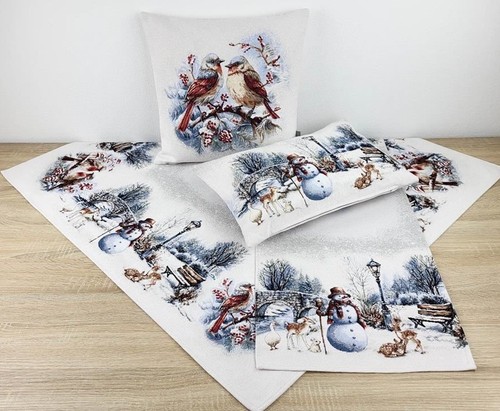 Gobelin schneemann tiere - gobelin,