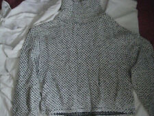 VINTAGE 80er bauchfrei Rollkragen Pullover Rolli schwarz-weiß warm M 38 40 SEXY